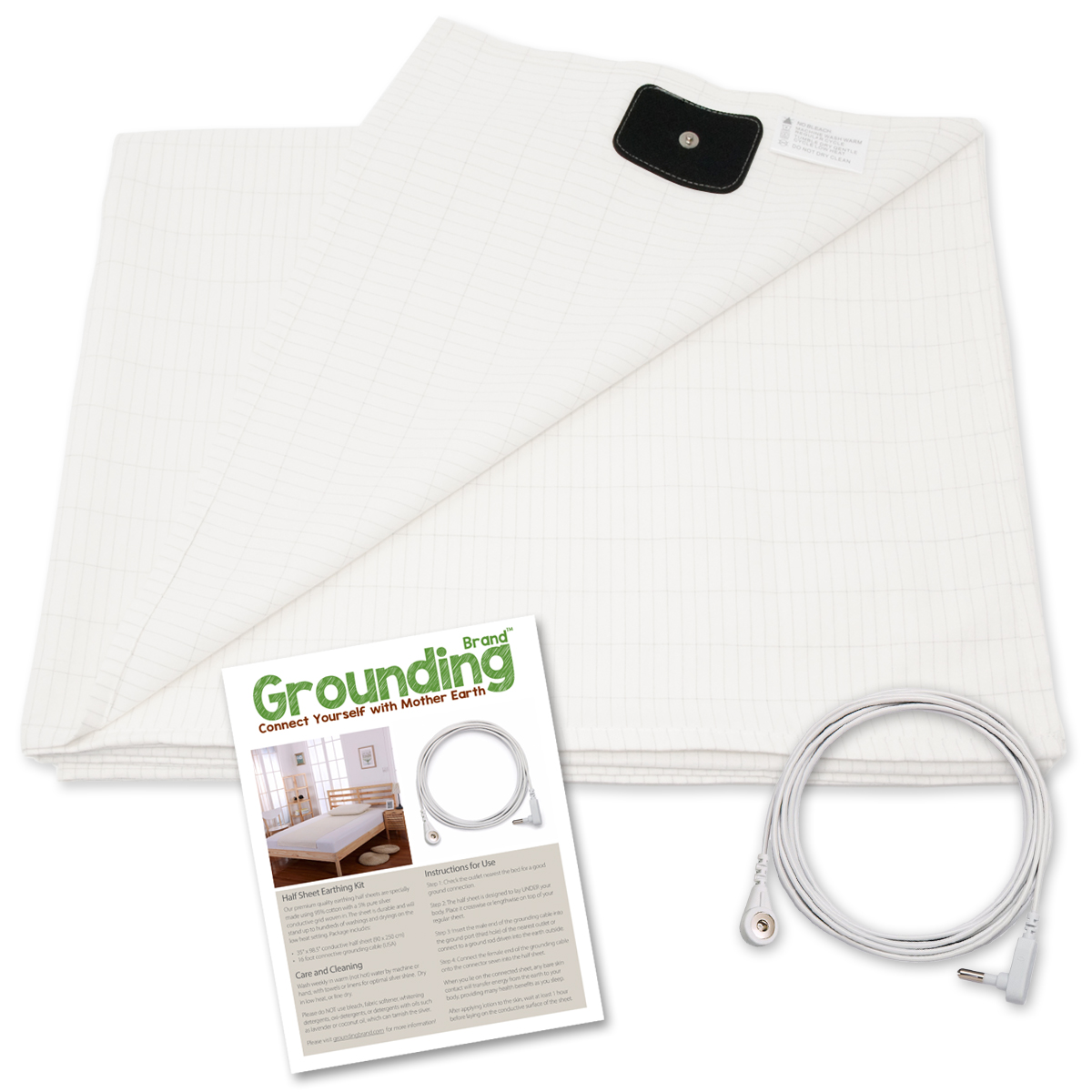 Earthing Sheets and Ground Earthing Products by Earth Potential Supplied c/w 15 ft Bed Grounding Cord Earthing Sheet for Healing Sleep and Wellbeing Earthing Grounding Fitted King Size Sheet 